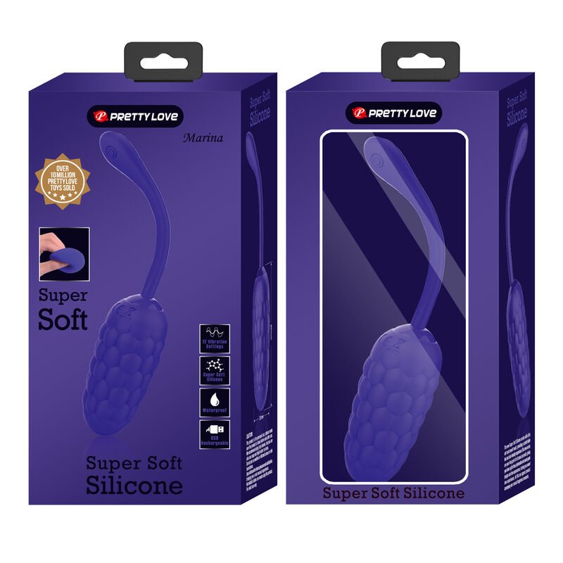 PRETTY LOVE - VIBRATING EGG WITH PURPLE RECHARGEABLE MARINE TEXTURE - Kink&Play