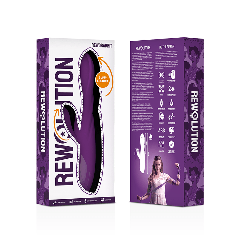 REWOLUTION - REWORABBIT FLEXIBLE VIBRATOR WITH RABBIT - Kink&Play