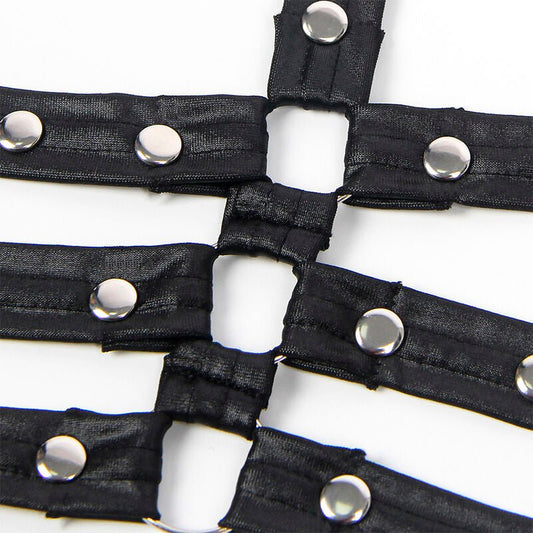 SUBBLIME - 954413 LEATHER BONDAGE BODY BLACK L/XL - Kink&Play