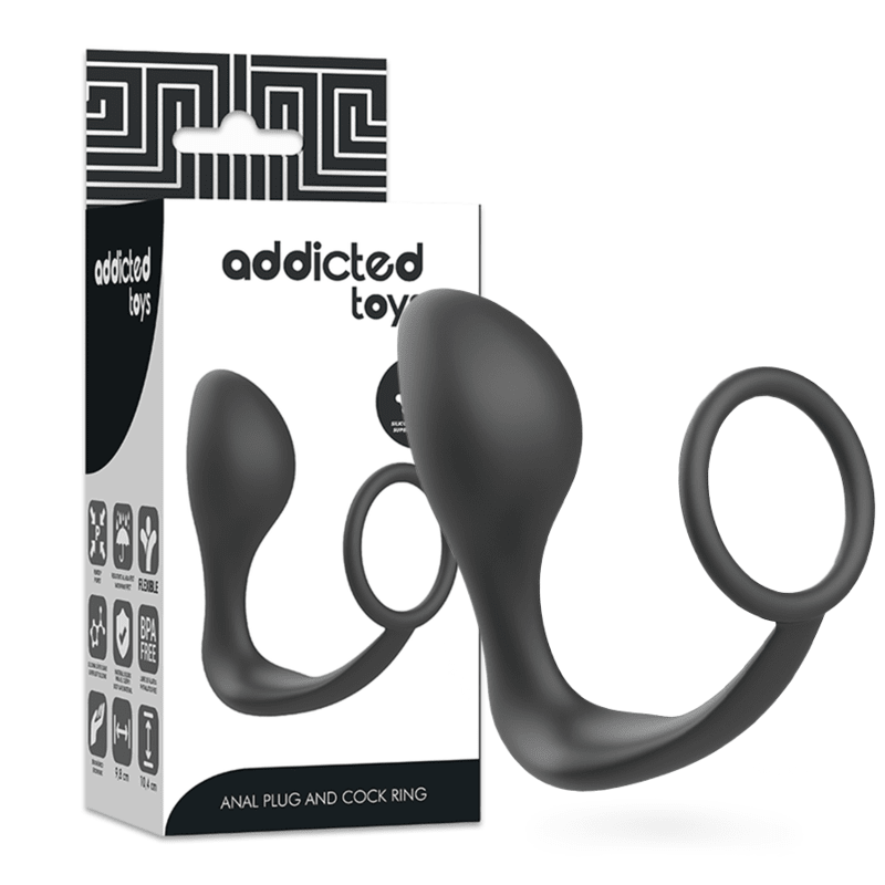 ADDICTED TOYS - ANAL PLUG WITH BLACK SILICONE RING - Kink&Play