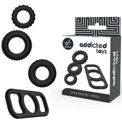 ADDICTED TOYS - COCK RING SET 4 PIECES - Kink&Play