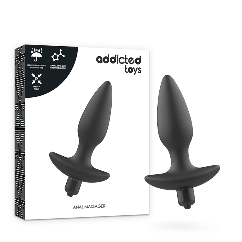 ADDICTED TOYS - MASSAGER PLUG ANAL WITH VIBRATION BLACK - Kink&Play