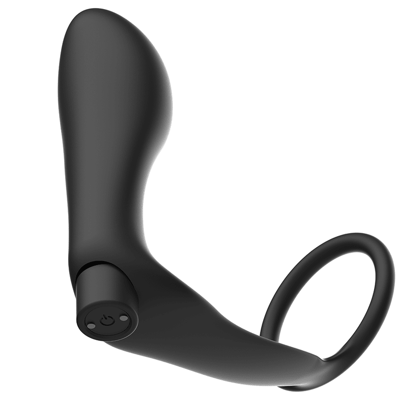 ADDICTED TOYS - PENIS RING WITH REMOTE CONTROL ANAL PLUG BLACK RECHARGEABLE - Kink&Play