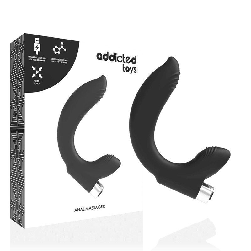 ADDICTED TOYS - PROSTATIC VIBRATOR RECHARGEABLE MODEL 7 - BLACK - Kink&Play