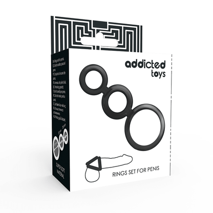 ADDICTED TOYS - RINGS SET FOR PENIS - SMOKED - Kink&Play
