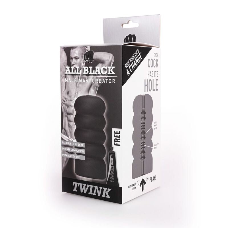 ALL BLACK - MASTURBATOR TWINK - Kink&Play