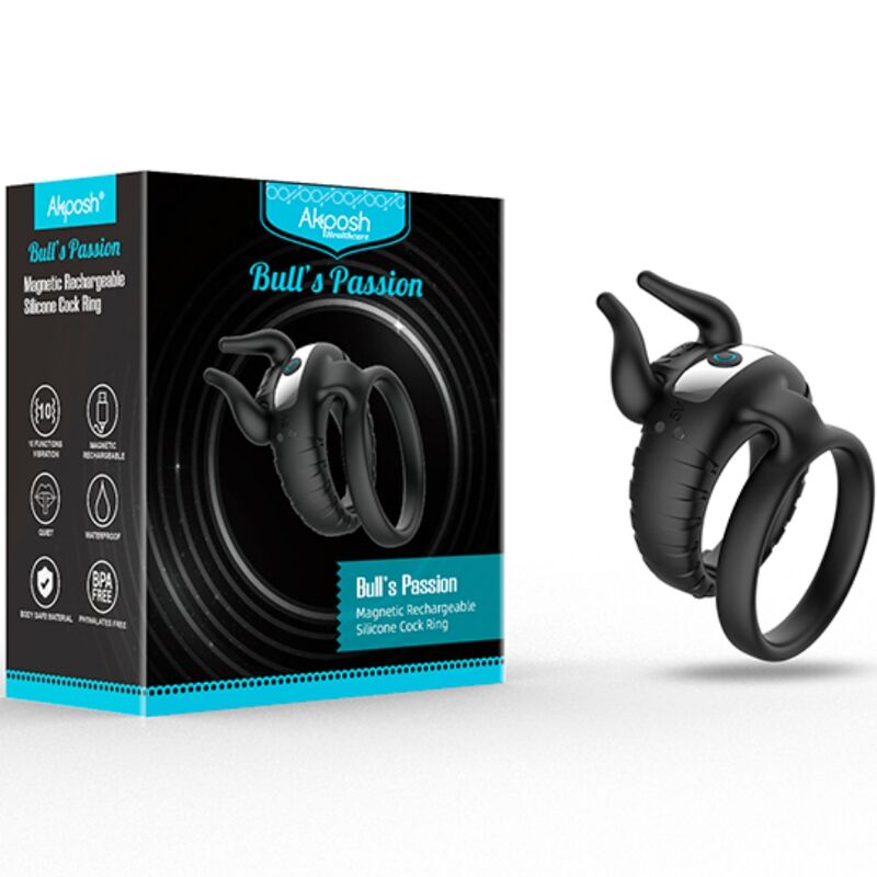 ARMONY - BULL'S PASION RING VIBRATOR 10 SPEEDS BLACK - Kink&Play