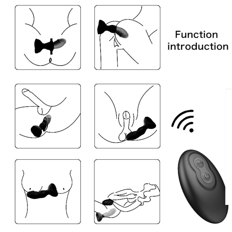 ARMONY - EXTREME A BLOOM ROSE VIBRATOR & ANAL PLUG REMOTE CONTROL BLACK - Kink&Play