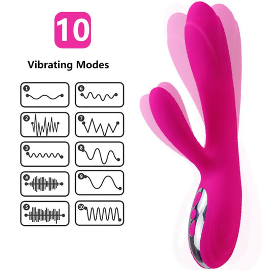 ARMONY - FLEXIBLE VIBRATOR & STIMULATOR WITH FUCHSIA HEAT EFFECT - Kink&Play