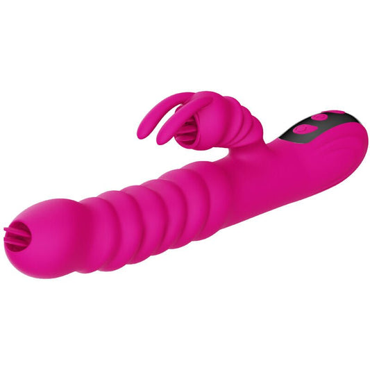 ARMONY - RABBIT DOUBLE TONGUE MULTIFUNCTION VIBRATOR FUCHSIA HEAT EFFECT - Kink&Play