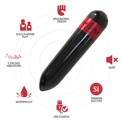 ARMONY - ROCKET VIBRATOR BULLET REMOTE CONTROL BLACK - Kink&Play