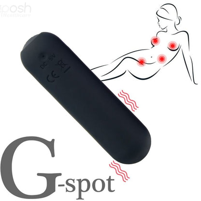 ARMONY - SPLASH HAHA VIBRATOR BULLET SILICONE 10 VIBRATIONS 75 X 19 CM BLACK - Kink&Play
