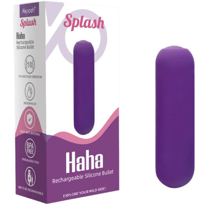 ARMONY - SPLASH HAHA VIBRATOR BULLET SILICONE 10 VIBRATIONS 75 X 19 CM PURPLE - Kink&Play