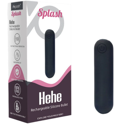 ARMONY - SPLASH HEHE VIBRATOR BULLET SILICONE 10 VIBRATIONS 65 X 15 CM BLACK - Kink&Play