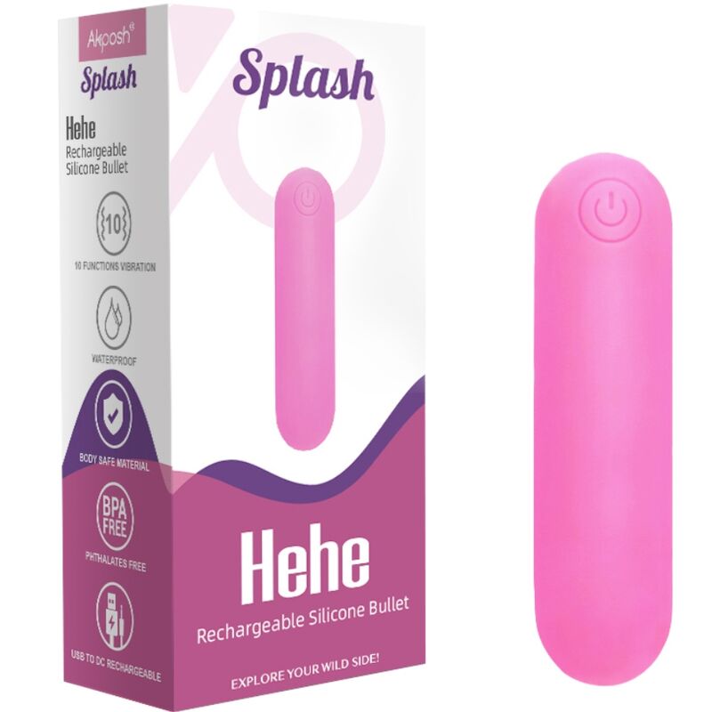 ARMONY - SPLASH HEHE VIBRATOR BULLET SILICONE 10 VIBRATIONS 65 X 15 CM PINK - Kink&Play