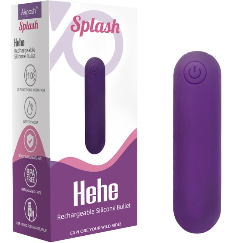 ARMONY - SPLASH HEHE VIBRATOR BULLET SILICONE 10 VIBRATIONS 65 X 15 CM PURPLE - Kink&Play