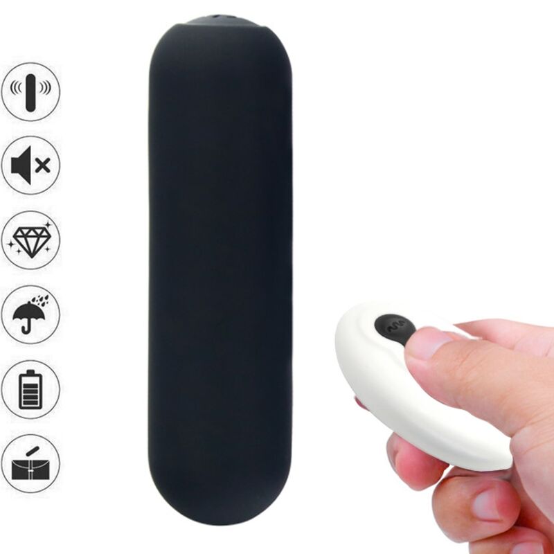 ARMONY - SPLASH JOIE VIBRATOR BULLET SILICONE REMOTE CONTROL 10 VIBRATIONS 75 X 19 CM BLACK - Kink&Play