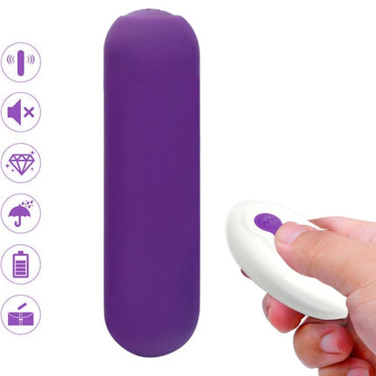 ARMONY - SPLASH JOIE VIBRATOR BULLET SILICONE REMOTE CONTROL 10 VIBRATIONS 75 X 19 CM PURPLE - Kink&Play