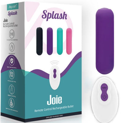 ARMONY - SPLASH JOIE VIBRATOR BULLET SILICONE REMOTE CONTROL 10 VIBRATIONS 75 X 19 CM PURPLE - Kink&Play