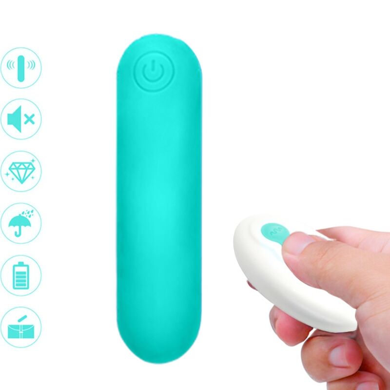 ARMONY - SPLASH JOLINE VIBRATOR BULLET SILICONE REMOTE CONTROL 10 VIBRATIONS 65 X 15 CM GREEN - Kink&Play