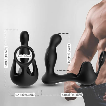 ARMONY - SURROUND VIBRATOR ANAL & STIMULATOR TESTICULOS & RING REMOTE CONTROL BLACK - Kink&Play
