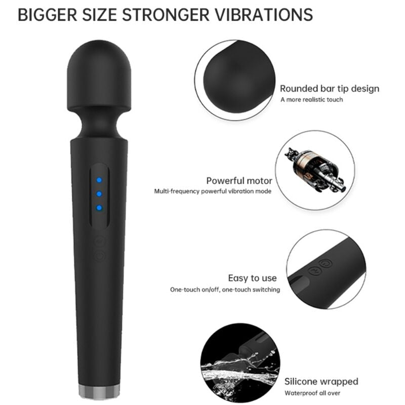 ARMONY - X POWER LARGE MASSAGER & VIBRATOR 7 VIBRATIONS BLACK - Kink&Play