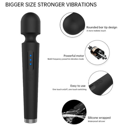 ARMONY - X POWER LARGE MASSAGER & VIBRATOR 7 VIBRATIONS BLACK - Kink&Play