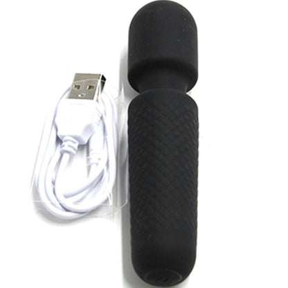 ARMONY - YOUR MAGIC MASSAGER & VIBRATOR RECHARGEABLE 10 VIBRATIONS WAND DOTS BLACK - Kink&Play
