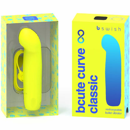 B SWISH - BCUTE CURVE INFINITE CLASSIC RECHARGEABLE SILICONE VIBRATOR YELLOW - Kink&Play