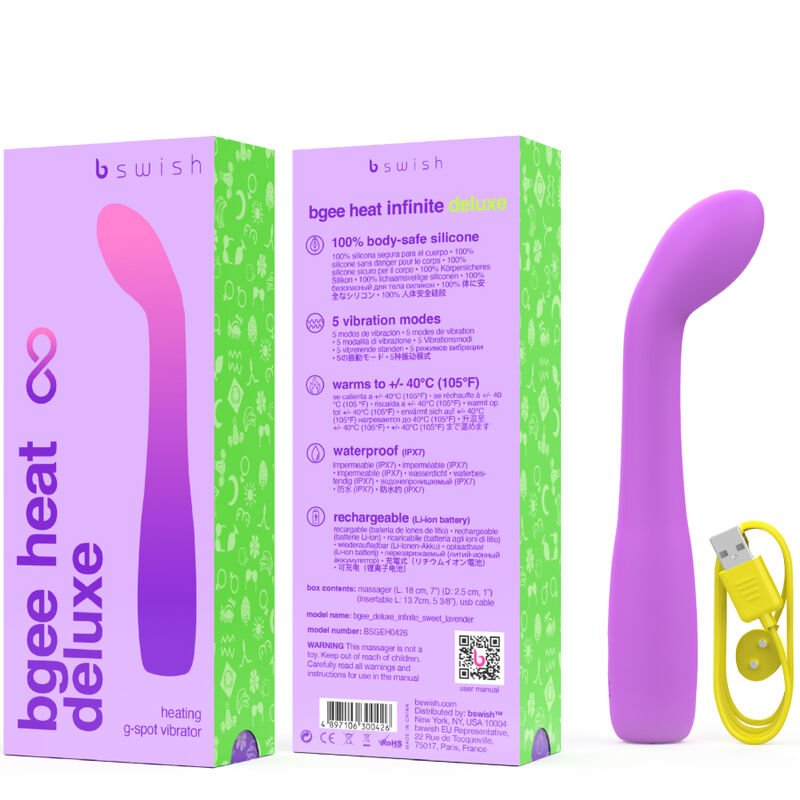 B SWISH - BGEE HEAT INFINITE DELUXE RECHARGEABLE VIBRATOR LAVENDER SILICONE - Kink&Play