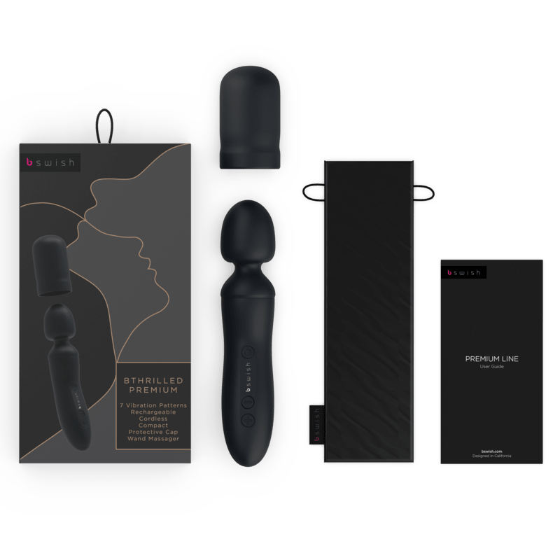 B SWISH - BTHRILLED VIBRATOR WAND PREMIUM BLACK - Kink&Play