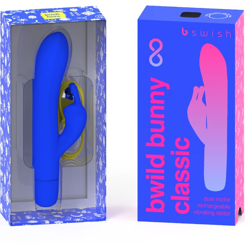 B SWISH - BWILD BUNNY INFINITE CLASSIC RECHARGEABLE VIBRATOR BLUE SILICONE - Kink&Play