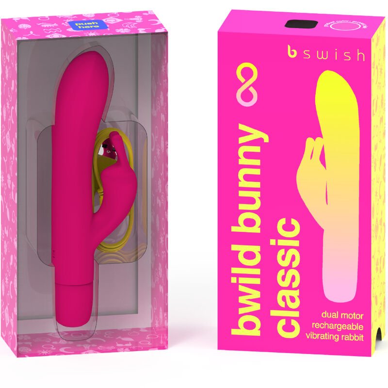 B SWISH - BWILD BUNNY INFINITE CLASSIC RECHARGEABLE VIBRATOR PINK SILICONE - Kink&Play