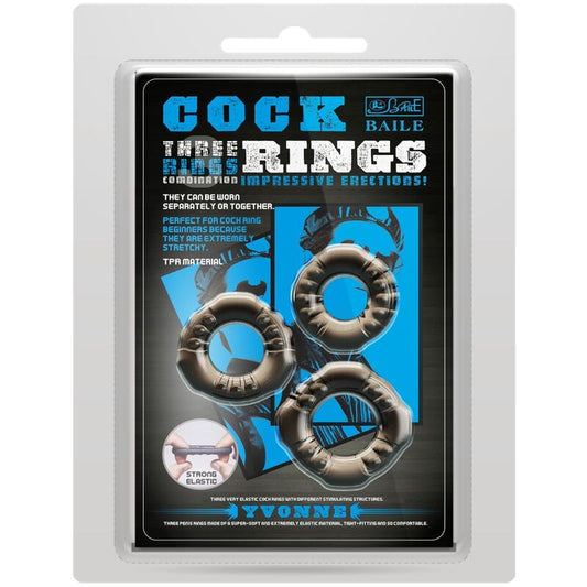 BAILE - COCK RINGS YVONNE SET 3 PENIS RINGS - Kink&Play