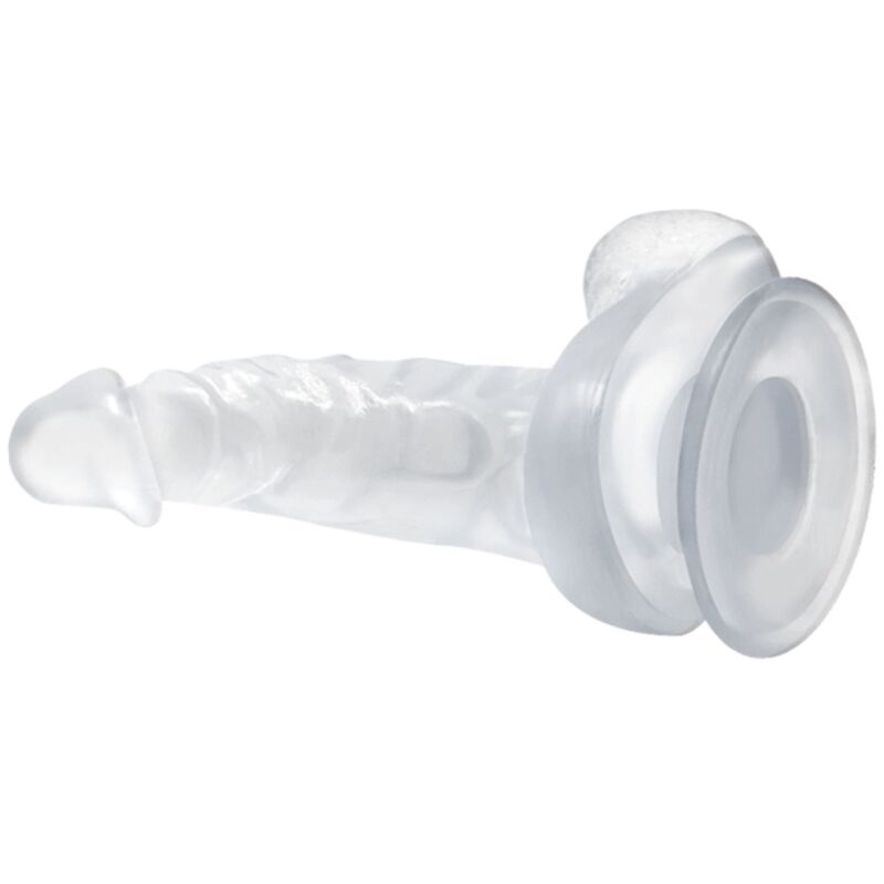 BAILE - REALISTIC DILDO WITH SUCTION CUP AND TESTICLES 16.7 CM TRANSPARENT - Kink&Play
