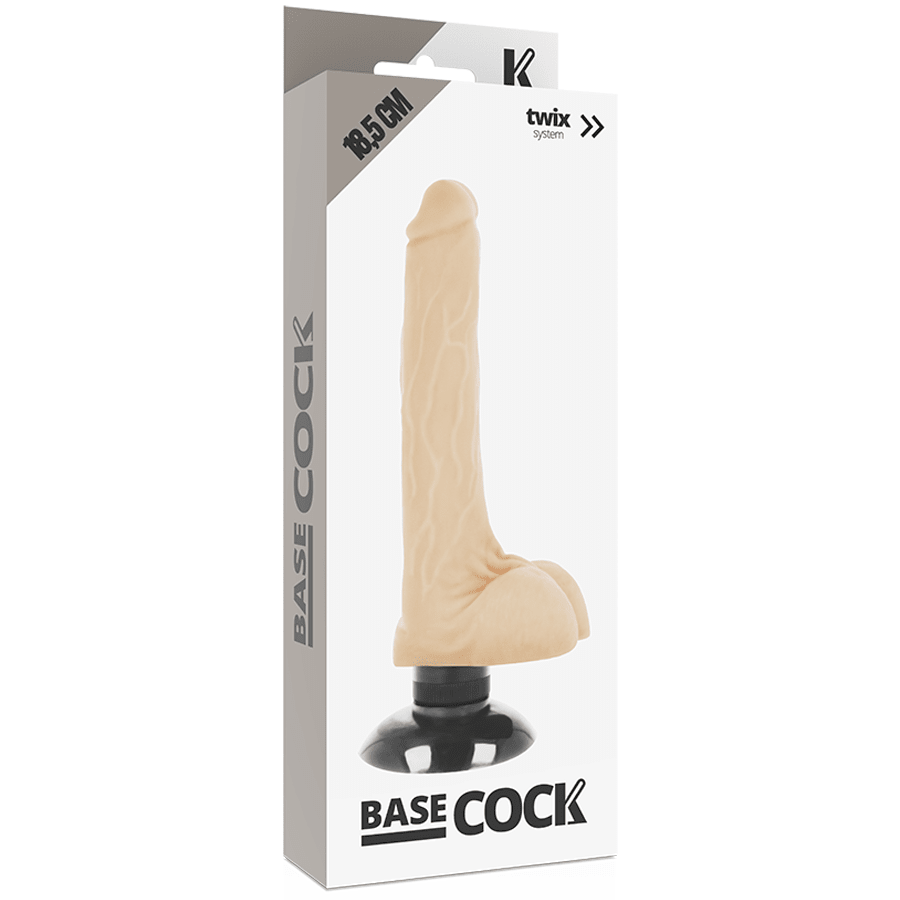 BASECOCK - REALISTIC VIBRATOR 2 - 1 FLESH 18.5 CM - O - 4 CM - Kink&Play