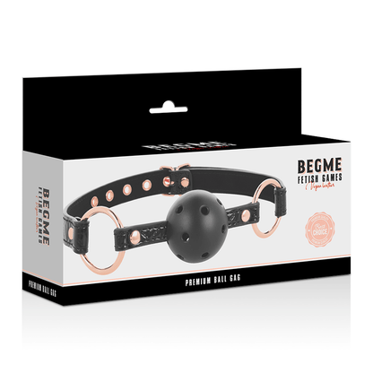 BEGME - BLACK EDITION BALL GAG VEGAN LEATHER - Kink&Play
