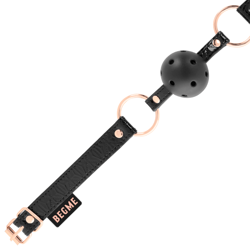 BEGME - BLACK EDITION BALL GAG VEGAN LEATHER - Kink&Play