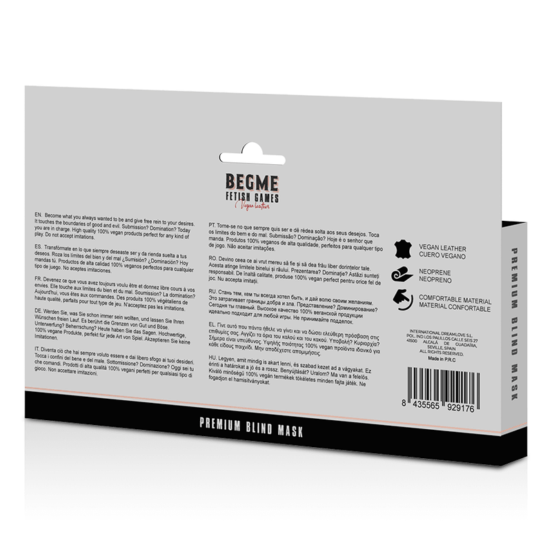BEGME - BLACK EDITION PREMIUM BLIND MASK WITH NEOPRENE LINING - Kink&Play