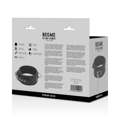 BEGME - BLACK EDITION PREMIUM VEGAN LEATHER COLLAR WITH NEOPRENE LINING - Kink&Play