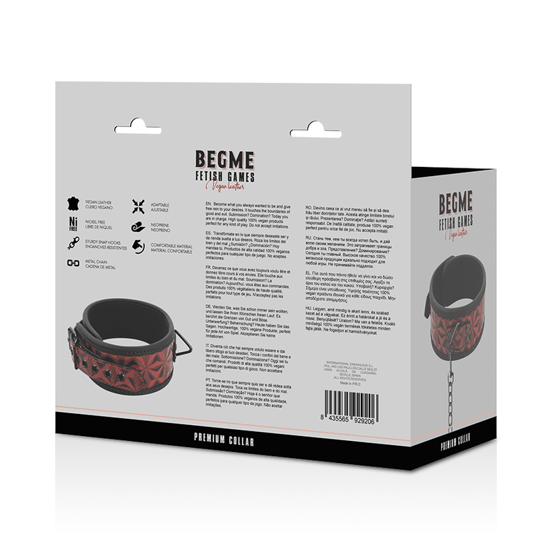 BEGME - RED EDITION PREMIUM VEGAN LEATHER COLLAR WITH NEOPRENE LINING - Kink&Play