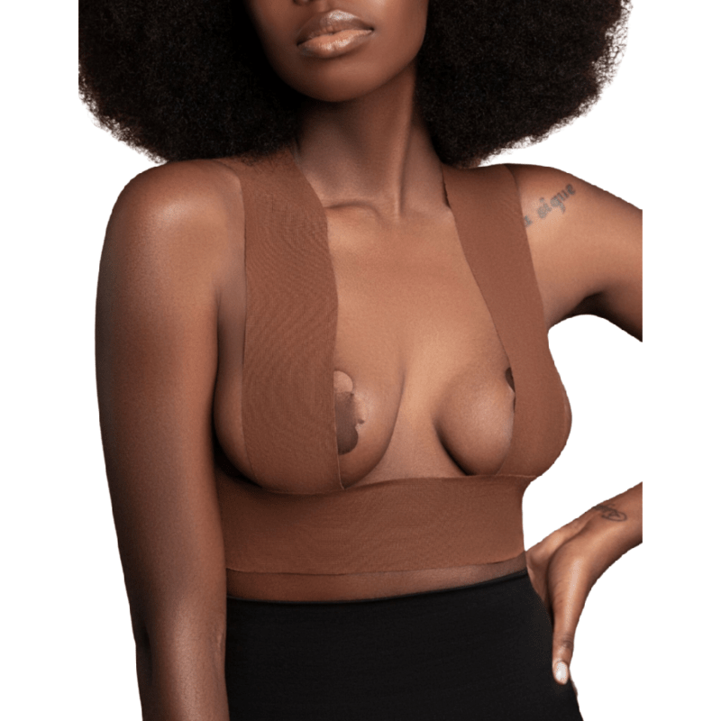 BYE - BRA - BODY TAPE 5 M X 6.5 CM + 3 PAIRS OF NIPPLE COVERS BROWN - Kink&Play
