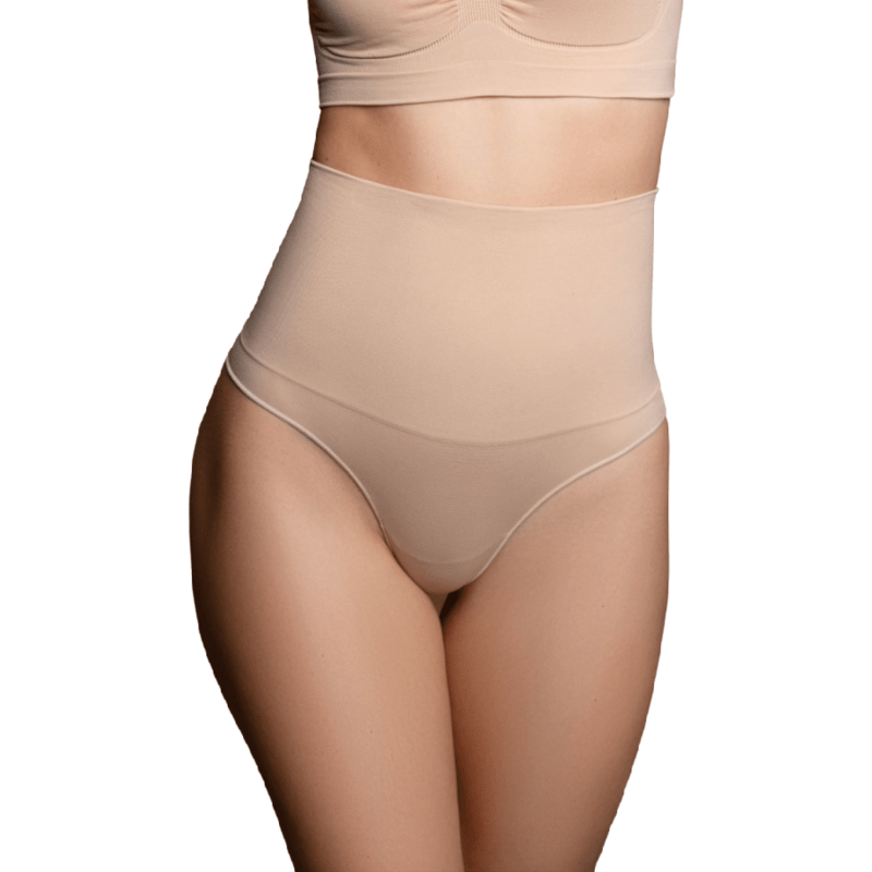 BYE - BRA - THONG STYLE SEAMLESS GIRDLE BEIGE SIZE S - Kink&Play