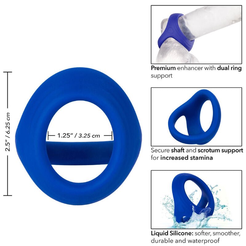 CALEXOTICS - ADMIRAL COCK BALL DUAL RING BLUE - Kink&Play