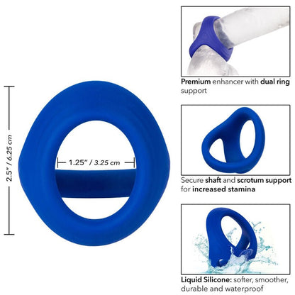 CALEXOTICS - ADMIRAL COCK BALL DUAL RING BLUE - Kink&Play