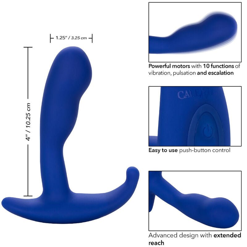 CALEXOTICS - ADMIRAL CURVED ANAL STIMULATOR & VIBRATOR BLUE - Kink&Play