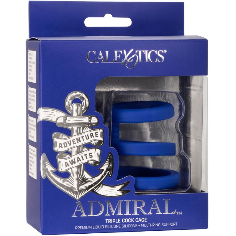CALEXOTICS - ADMIRAL TRIPLE COCK CAGE BLUE - Kink&Play