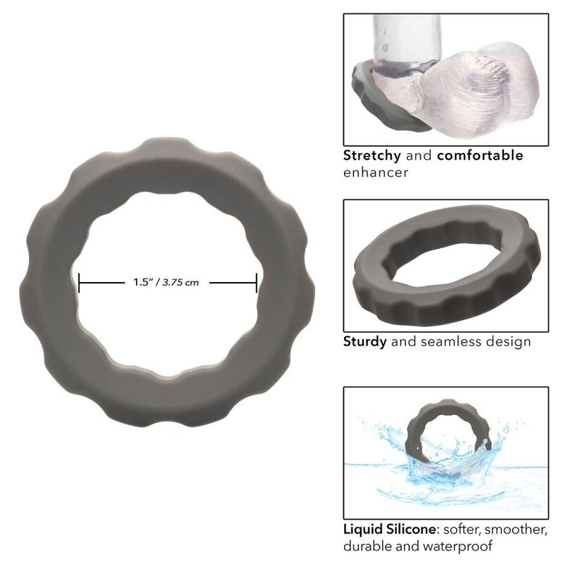 CALEXOTICS - ALPHA ERECT RING GREY - Kink&Play