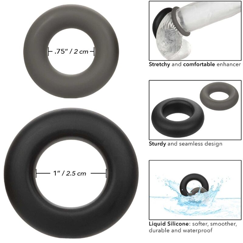 CALEXOTICS - ALPHA PROLONG SET OF 2 RING GREY - Kink&Play