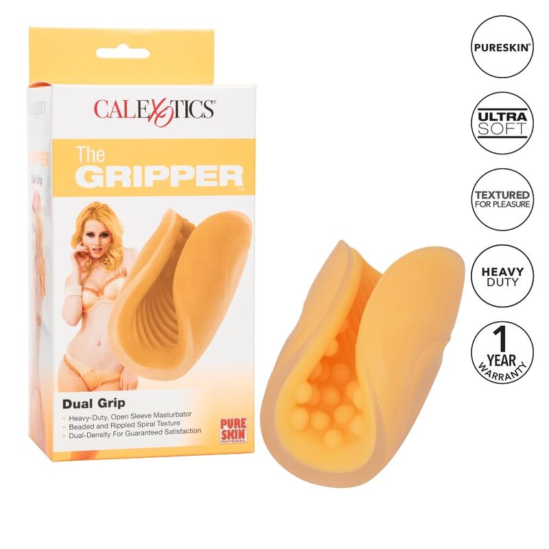 CALEXOTICS - BEADED GRIP MASTURBATOR ORANGE - Kink&Play